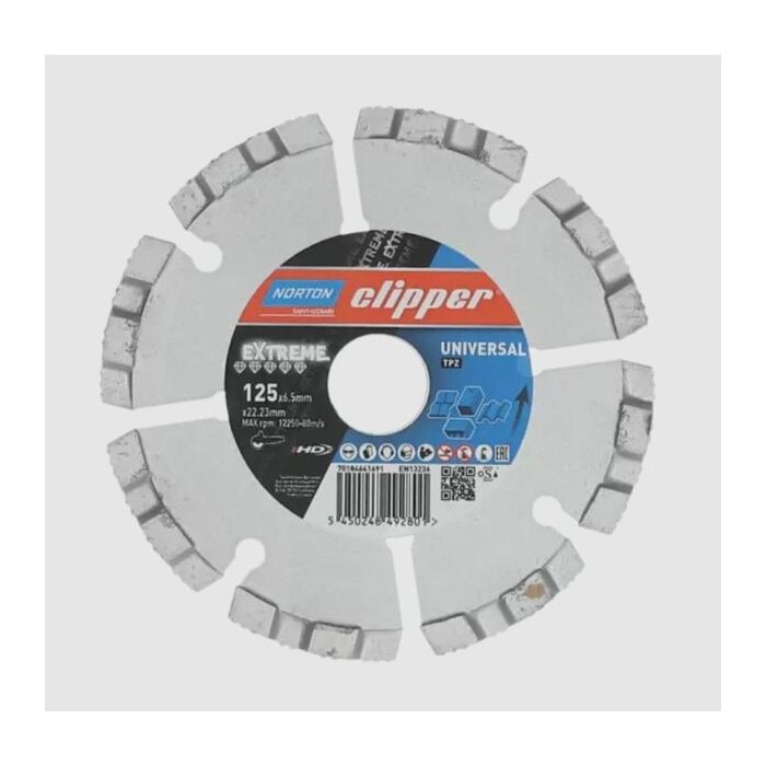 Bild von Norton Clipper Diamantscheibe Extreme Universal TP-Z - 125 Ø mm Bild von Norton Clipper Diamantscheibe Extreme Universal TP-Z - 125 Ø mm