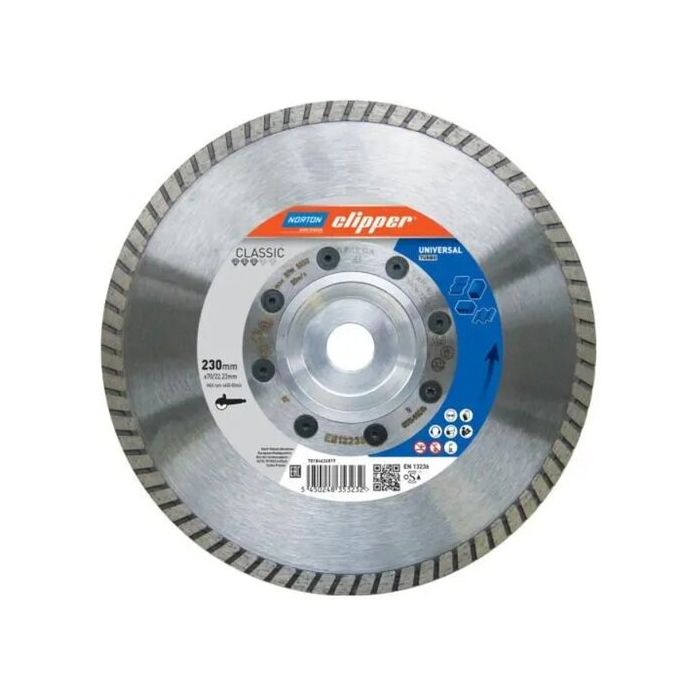 Foto von Norton Clipper Diamantscheibe Classic Universal Turbo - 180 Ø mm Foto von Norton Clipper Diamantscheibe Classic Universal Turbo - 180 Ø mm
