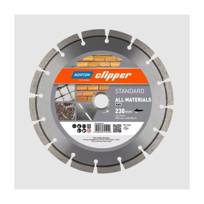 Foto von Norton Clipper Diamantscheibe Standard 4x4 Ø230 Foto von Norton Clipper Diamantscheibe Standard 4x4 Ø230