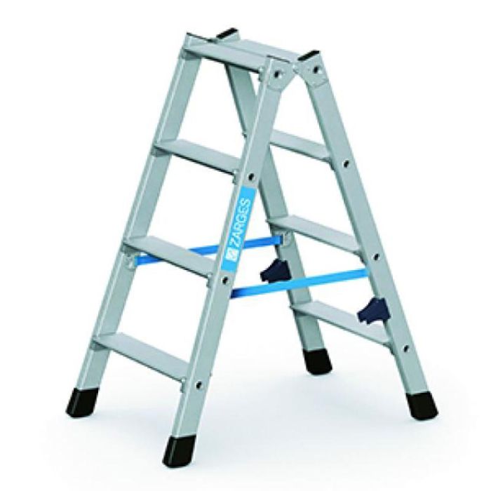 Foto von Zarges Nova B 2 x 4 Stufen Leichtmetall-Stufen-Stehleiter Leiterlänge 0,91 m, Arbeitshöhe 2,3 m Foto von Zarges Nova B 2 x 4 Stufen Leichtmetall-Stufen-Stehleiter Leiterlänge 0,91 m, Arbeitshöhe 2,3 m