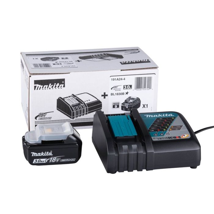Bild von Makita Starterset 18V Inkl. Schnellladegerät DC18RC und Akku BL1830B 3,0 Ah Bild von Makita Starterset 18V Inkl. Schnellladegerät DC18RC und Akku BL1830B 3,0 Ah