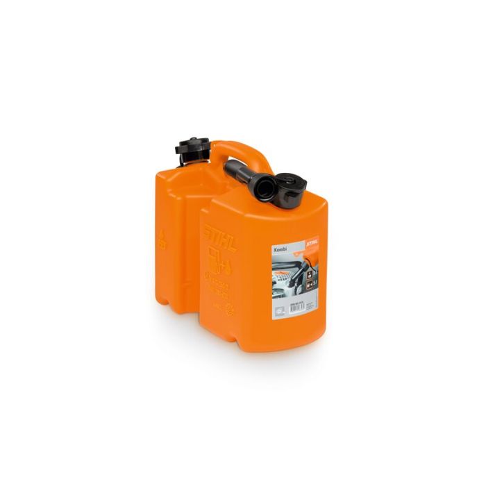 Foto von Stihl Kombikanister, orange für 5 Liter Kraftstoff und Foto von Stihl Kombikanister, orange für 5 Liter Kraftstoff und