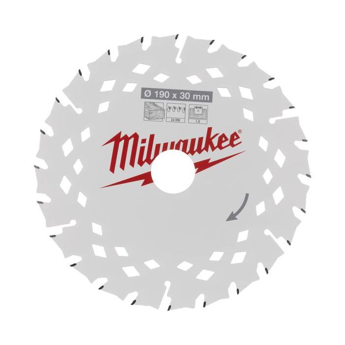 Foto von Milwaukee Kreissägeblatt für Holz 190 x 30 mm, Z24 Wechselzahn Foto von Milwaukee Kreissägeblatt für Holz 190 x 30 mm, Z24 Wechselzahn