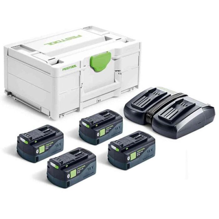 Bild von Festool Energie-Set SYS 18V, 4x Akku 5,2 Ah und Ladegerät TCL 6 DUO Bild von Festool Energie-Set SYS 18V, 4x Akku 5,2 Ah und Ladegerät TCL 6 DUO