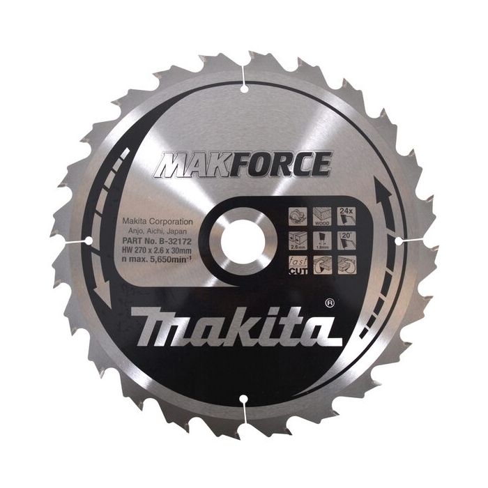 Bild von Makita Sägeblatt 270 x 1,8 x 30, Z = 24 Bild von Makita Sägeblatt 270 x 1,8 x 30, Z = 24