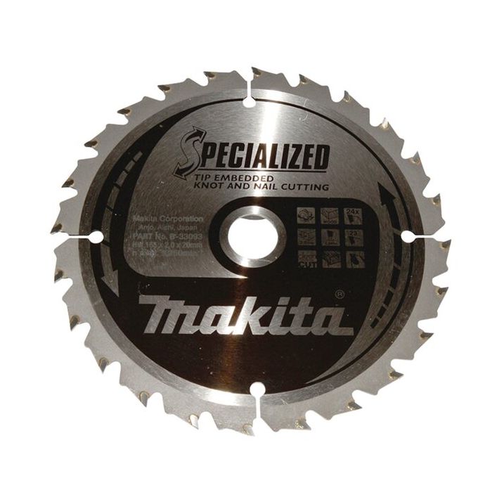 Foto von Makita Sägeblatt 165 x 20 mm Z24 auch für Holz mit Metallrückständen Foto von Makita Sägeblatt 165 x 20 mm Z24 auch für Holz mit Metallrückständen