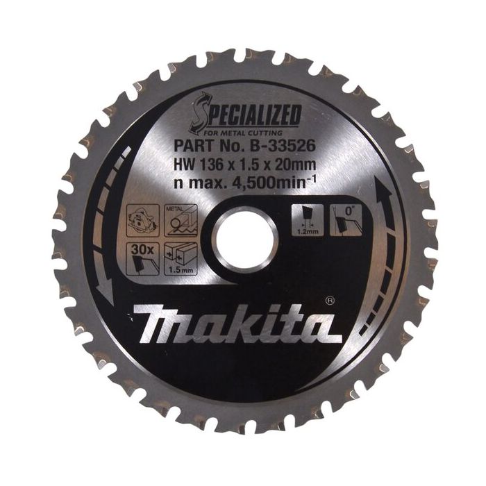 Foto von Makita Metall-Sägeblatt 136 x 20 mm, 30 Zähne Foto von Makita Metall-Sägeblatt 136 x 20 mm, 30 Zähne