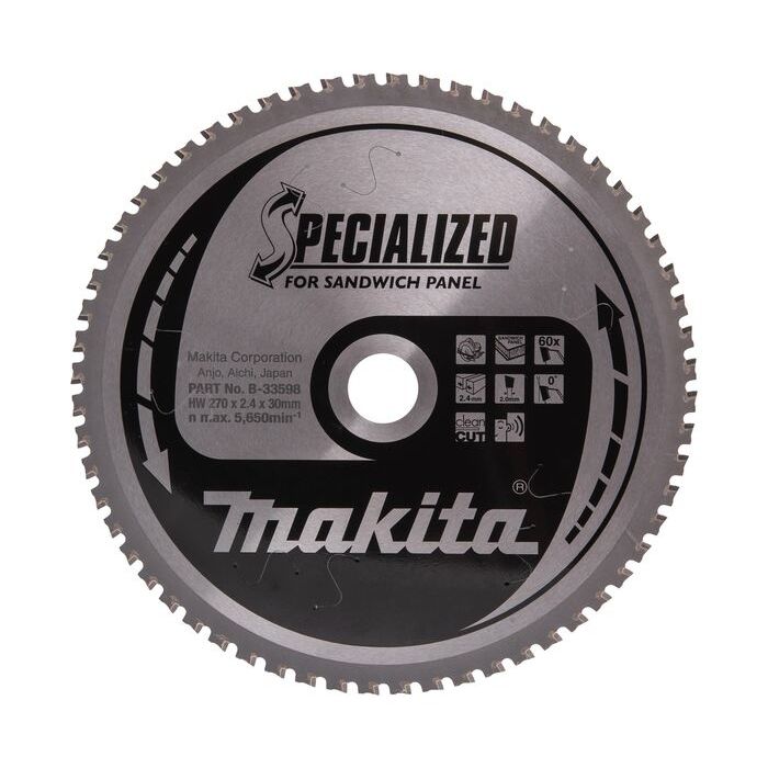 Foto von Makita Sägeblatt Specialized 270 x 30 mm, 60Z Foto von Makita Sägeblatt Specialized 270 x 30 mm, 60Z