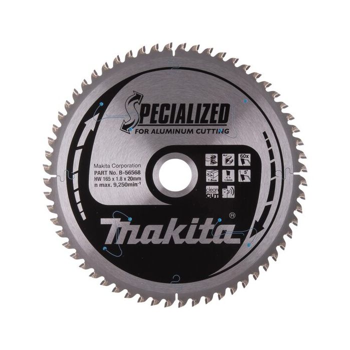 Foto von Makita Sägeblatt 165 x 20 x 60 SPECIALZED, 60 Zähne Foto von Makita Sägeblatt 165 x 20 x 60 SPECIALZED, 60 Zähne