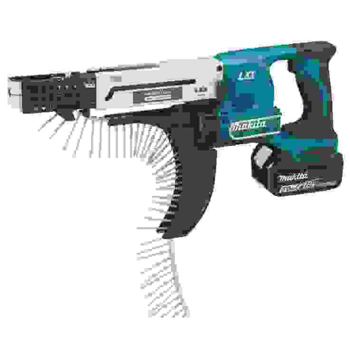 Bild von Makita Akku-Magazinschrauber 45-75 mm 18V / 5,0 Ah, 2 Akkus + Ladegerät im MAKPAC Bild von Makita Akku-Magazinschrauber 45-75 mm 18V / 5,0 Ah, 2 Akkus + Ladegerät im MAKPAC