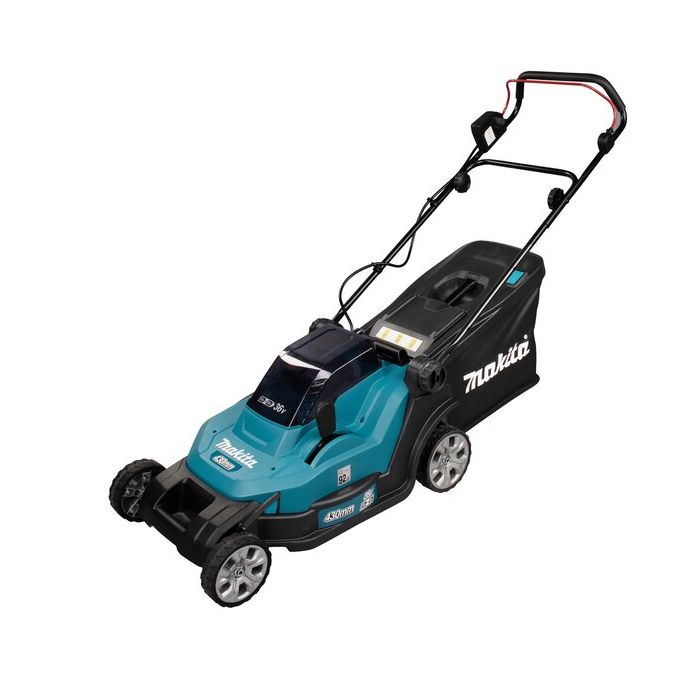 Foto von Makita Akku Rasenmäher DLM 432 Z 43 cm Schnittbreite, 3.600 U/min, 60 l Fangkorb Foto von Makita Akku Rasenmäher DLM 432 Z 43 cm Schnittbreite, 3.600 U/min, 60 l Fangkorb