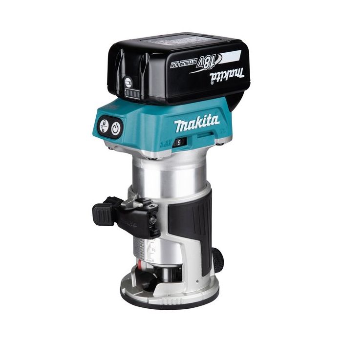 Foto von Makita 18V Akku-Multifunktionsfräse DRT50ZJX2, mit Oberfräs, Winkelfräs- und Kantenfräsmodul Foto von Makita 18V Akku-Multifunktionsfräse DRT50ZJX2, mit Oberfräs, Winkelfräs- und Kantenfräsmodul