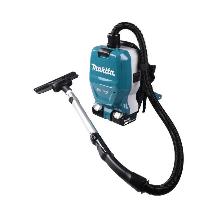 Foto von Makita Akku-Rucksackstaubsauger DVC261ZX15 für 2x18 Volt Akkus, ohne Akkus, ohne Ladegerät Foto von Makita Akku-Rucksackstaubsauger DVC261ZX15 für 2x18 Volt Akkus, ohne Akkus, ohne Ladegerät