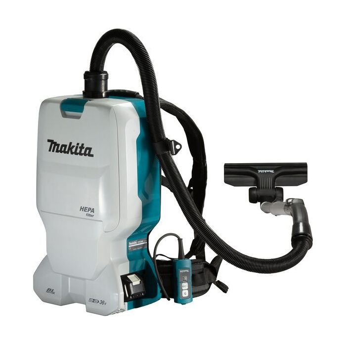 Foto von Makita Akku-Rucksackstaubsauger DVC660Z 2 x 18 Volt Akkus, 6 Liter Behälter Foto von Makita Akku-Rucksackstaubsauger DVC660Z 2 x 18 Volt Akkus, 6 Liter Behälter