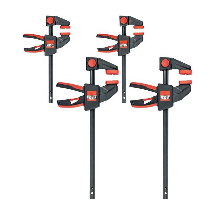Foto von Bessey Einhandzwingen-Set EZM-EZL-Set, mit: 2x EZM15-6, Spannweite 150 mm, Ausladung 60 mm Foto von Bessey Einhandzwingen-Set EZM-EZL-Set, mit: 2x EZM15-6, Spannweite 150 mm, Ausladung 60 mm