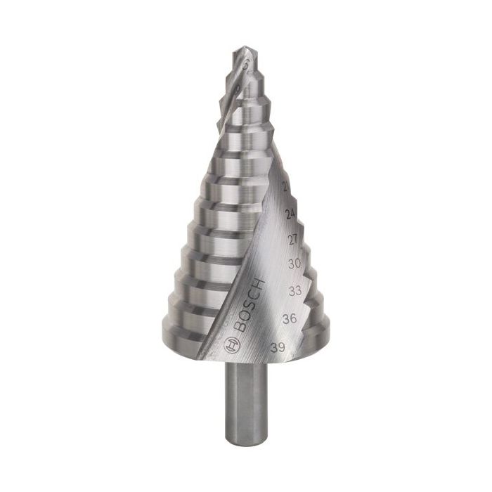 Foto von Bosch Stufenbohrer HSS, 6 - 39 mm, 10 mm, 93,5 mm, 13 Stufen Foto von Bosch Stufenbohrer HSS, 6 - 39 mm, 10 mm, 93,5 mm, 13 Stufen