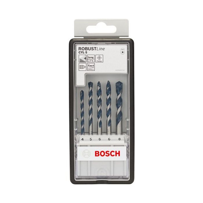 Foto von Bosch 5-tlg. CYL-5 Betonbohrer-Set, Robust Line, 4-8 mm Foto von Bosch 5-tlg. CYL-5 Betonbohrer-Set, Robust Line, 4-8 mm