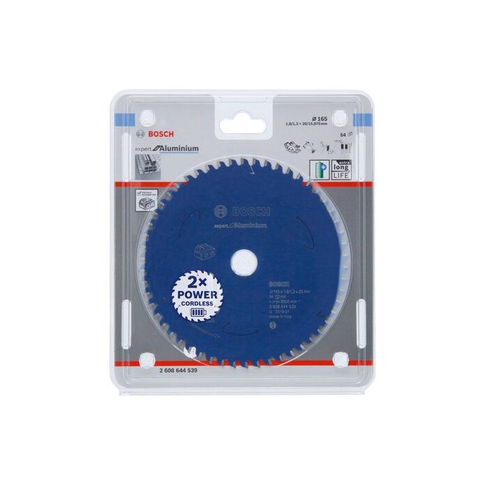 Bild von Bosch Kreissägeblatt für Akkusägen Expert for Aluminium, 165 x 1,8/1,3 x 20, 54 Zähne Bild von Bosch Kreissägeblatt für Akkusägen Expert for Aluminium, 165 x 1,8/1,3 x 20, 54 Zähne