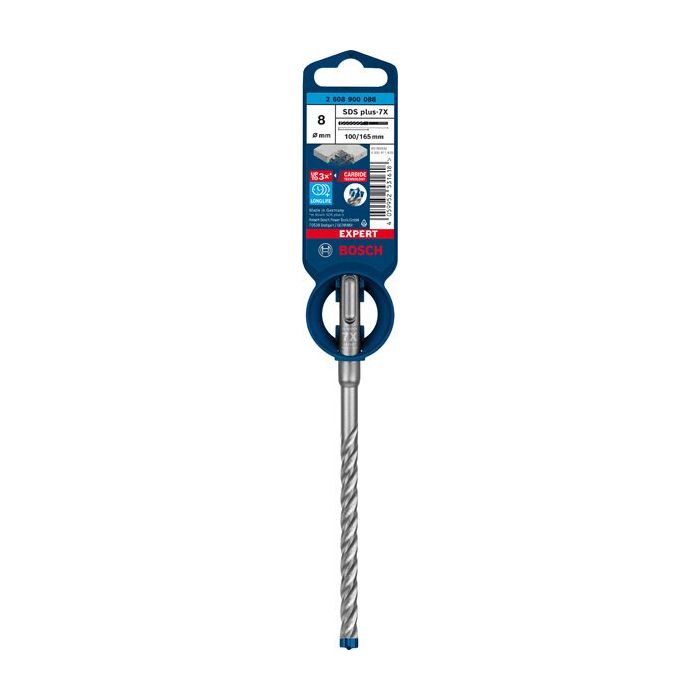 Foto von Bosch EXPERT SDS plus-7X Hammerbohrer, 8x100x165 mm Foto von Bosch EXPERT SDS plus-7X Hammerbohrer, 8x100x165 mm
