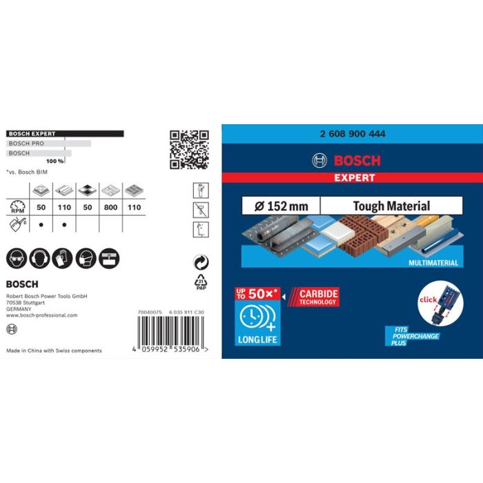 Bild von Bosch EXPERT Multi Material Lochsäge, 152x60 mm Bild von Bosch EXPERT Multi Material Lochsäge, 152x60 mm
