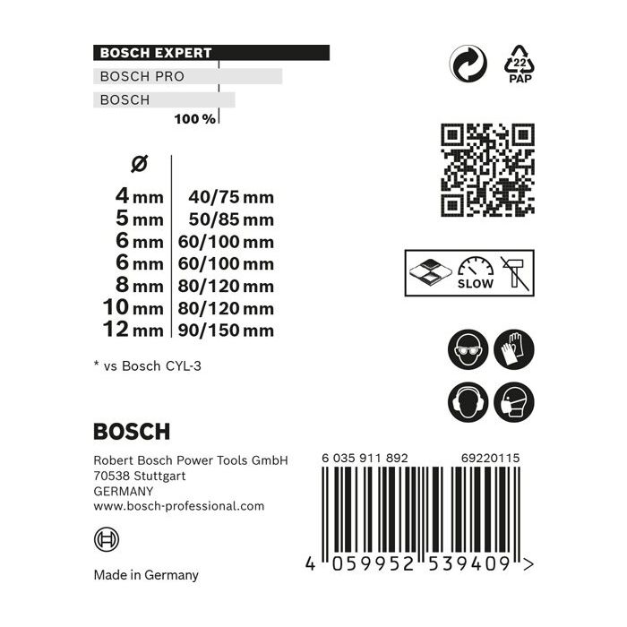Bild von Bosch EXPERT CYL-9 Multi Construction Bohrer-Set, D= 4/5/6/6/8/10/12 mm, 7-tlg. Bild von Bosch EXPERT CYL-9 Multi Construction Bohrer-Set, D= 4/5/6/6/8/10/12 mm, 7-tlg.