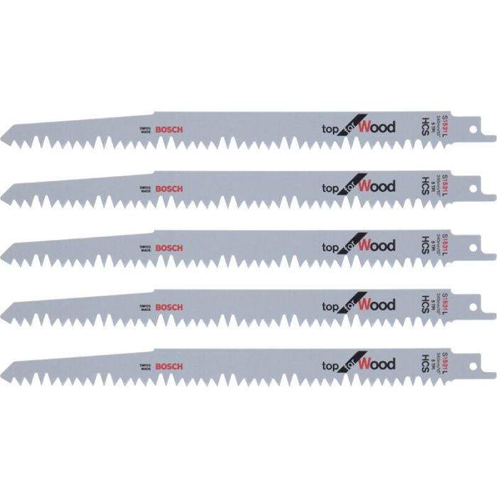 Bild von Bosch Säbelsägeblatt S 1531 L, Top for Wood, 5er-Pack Bild von Bosch Säbelsägeblatt S 1531 L, Top for Wood, 5er-Pack