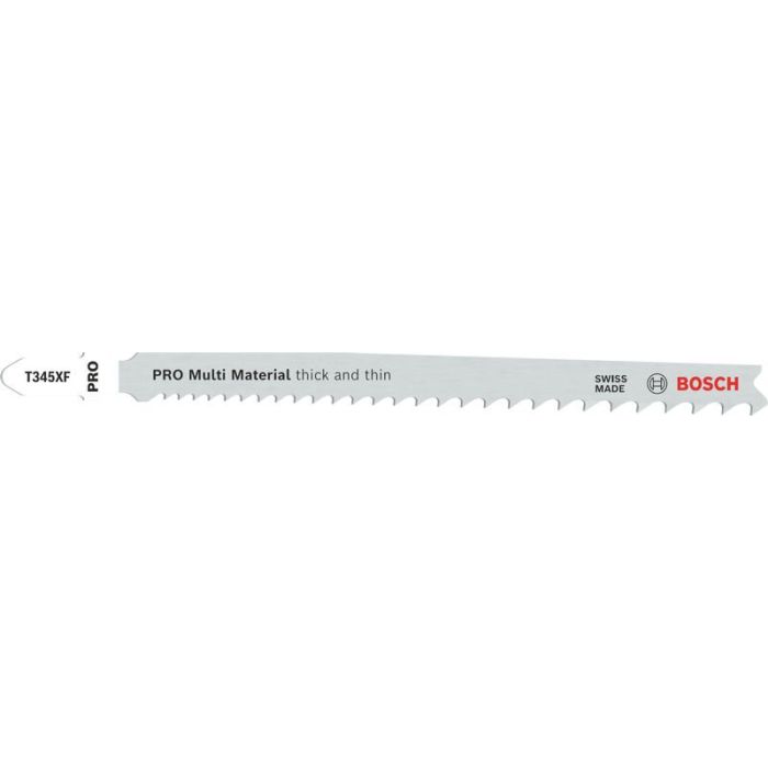 Foto von Bosch PRO Multi Material thick and thin T345XF Stichsägeblatt, 132 mm, 5-tlg. Foto von Bosch PRO Multi Material thick and thin T345XF Stichsägeblatt, 132 mm, 5-tlg.