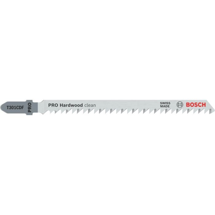 Foto von Bosch PRO Hardwood clean T301CDF Stichsägeblatt, 117 mm, 5-tlg. Foto von Bosch PRO Hardwood clean T301CDF Stichsägeblatt, 117 mm, 5-tlg.