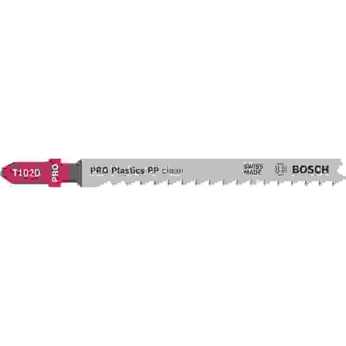 Bild von Bosch PRO Plastics PP clean T102D Stichsägeblatt, 100 mm, 5-tlg. Bild von Bosch PRO Plastics PP clean T102D Stichsägeblatt, 100 mm, 5-tlg.