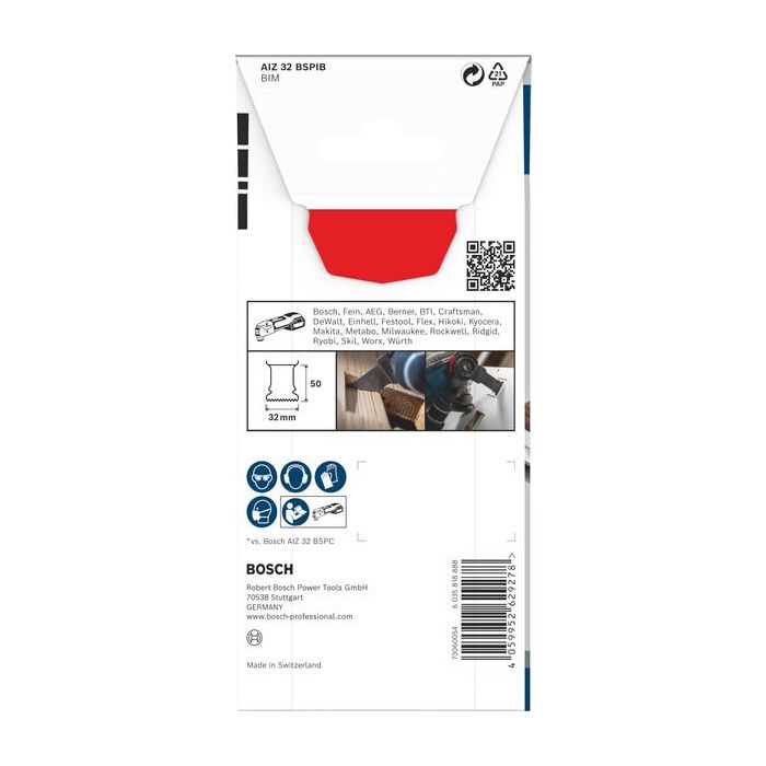 Bild von Bosch PRO AIZ 32 BSPIB Blatt für Multifunktionswerkzeuge, 32 x 50 mm Bild von Bosch PRO AIZ 32 BSPIB Blatt für Multifunktionswerkzeuge, 32 x 50 mm