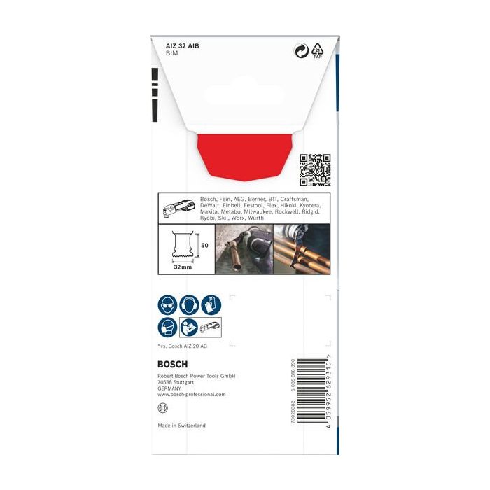Foto von Bosch PRO AIZ 32 AIB Blatt für Multifunktionswerkzeuge, 32 x 50 mm Foto von Bosch PRO AIZ 32 AIB Blatt für Multifunktionswerkzeuge, 32 x 50 mm