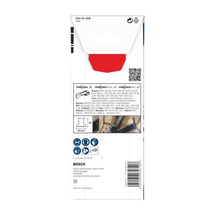 Bild von Bosch PRO PAII 65 APB Blatt für Multifunktionswerkzeuge, 65 x 55 mm Bild von Bosch PRO PAII 65 APB Blatt für Multifunktionswerkzeuge, 65 x 55 mm