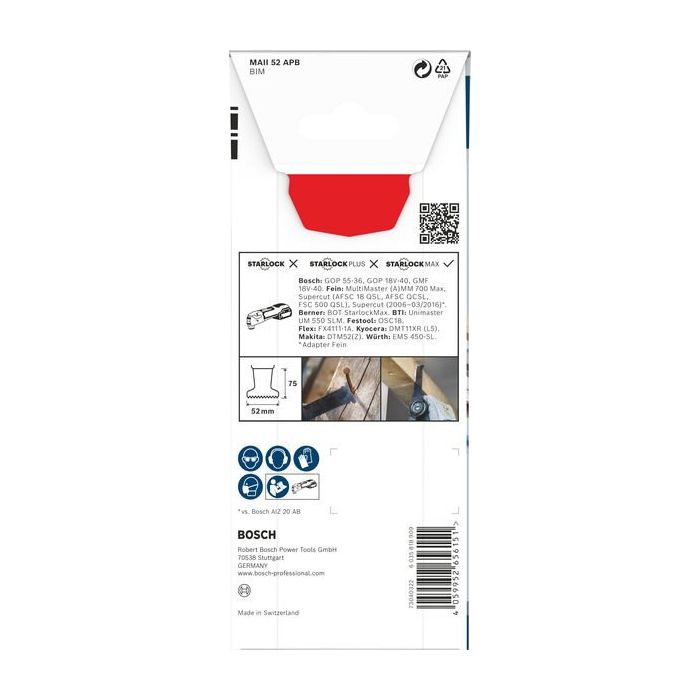 Foto von Bosch PRO MAII 52 APB Blatt für Multifunktionswerkzeuge, 52 x 75 mm Foto von Bosch PRO MAII 52 APB Blatt für Multifunktionswerkzeuge, 52 x 75 mm