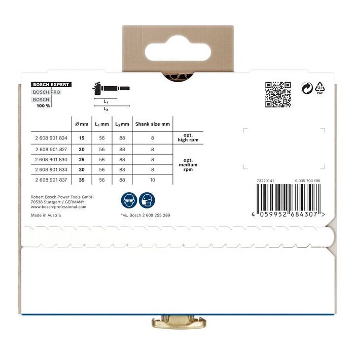 Bild von Bosch EXPERT Wood Forstnerbohrer Set, 5-tlg Bild von Bosch EXPERT Wood Forstnerbohrer Set, 5-tlg