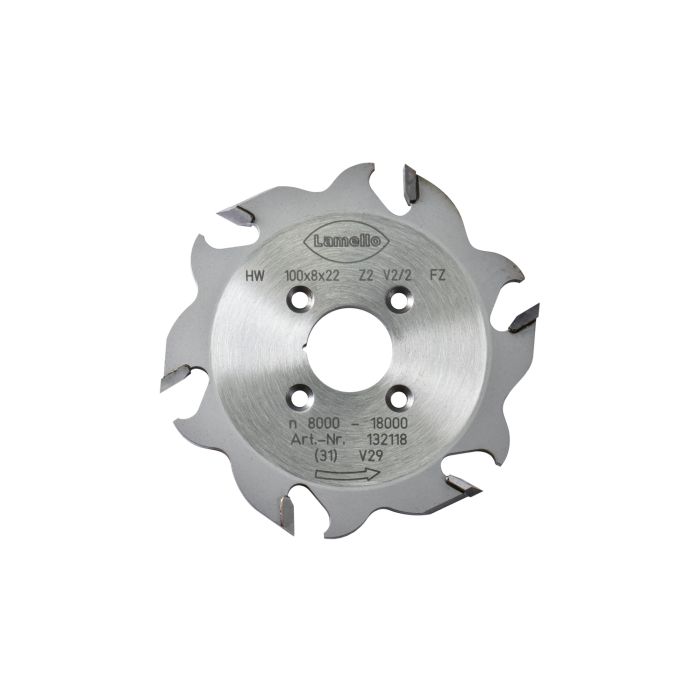 Foto von Lamello Nutfräser für Nutfräsmaschine, HW, Ø100x8xØ22 mm, Z2+V4, NL 4 Foto von Lamello Nutfräser für Nutfräsmaschine, HW, Ø100x8xØ22 mm, Z2+V4, NL 4