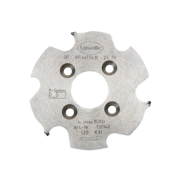 Bild von Lamello P-System Nutfräser CNC, DP, Ø100.4x7xØ30 mm, Z3, NL 4xØ6.6xØ48 mm Bild von Lamello P-System Nutfräser CNC, DP, Ø100.4x7xØ30 mm, Z3, NL 4xØ6.6xØ48 mm