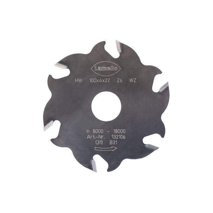 Foto von Lamello Nutfräser für Classic X, HW, Ø100x4xØ22 mm, Z6 Wechselzahn Foto von Lamello Nutfräser für Classic X, HW, Ø100x4xØ22 mm, Z6 Wechselzahn