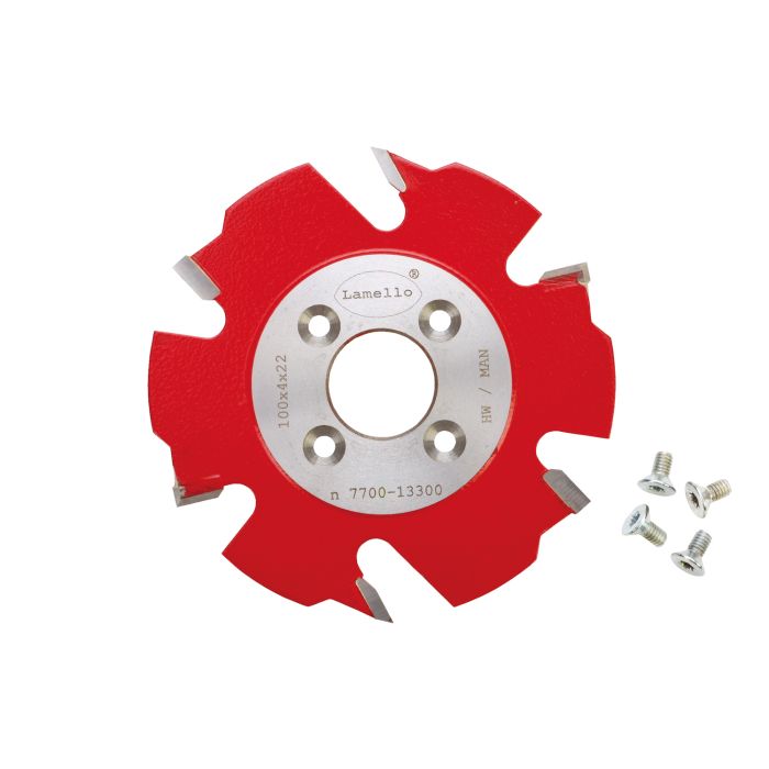 Bild von Lamello Nutfräser mit Vorschneider, HW, Ø100x4xØ22 mm, Z2+V4, NL 4 Bild von Lamello Nutfräser mit Vorschneider, HW, Ø100x4xØ22 mm, Z2+V4, NL 4